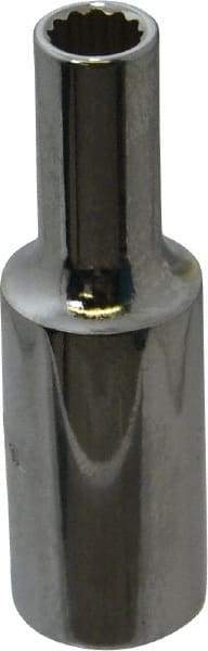 Proto - 1/4", 3/8" Drive, Deep Hand Socket - 12 Points, 2-1/8" OAL, Chrome Finish - Eagle Tool & Supply