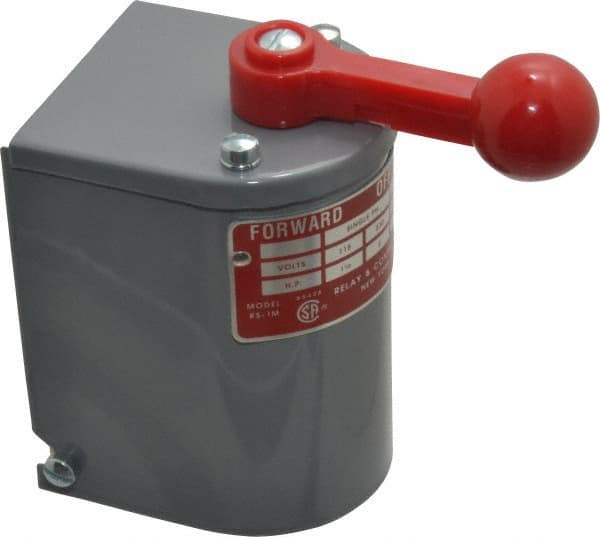 Made in USA - 230 VAC/VDC, 550 VAC Input Volt, Momentary (MO), Enclosed Drum Switch - 4 Inch Wide x 2-1/2 Inch Deep x 4-1/2 Inch High, CSA Certified, UL Listed - Eagle Tool & Supply