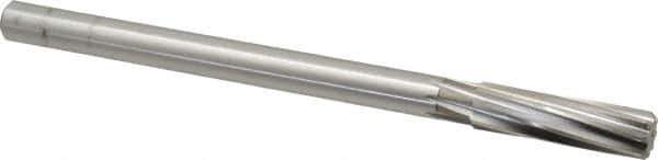 Cleveland - 5/8" High Speed Steel 8 Flute Chucking Reamer - Spiral Flute, Straight Shank, 2-1/4" Flute Length, 9" OAL - Eagle Tool & Supply