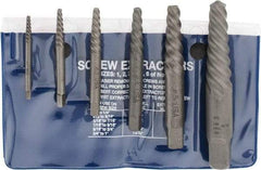 Cleveland - 6 Piece Spiral Flute Screw Extractor Set - Screw Range 3/16 to 1" - Eagle Tool & Supply