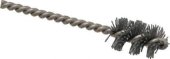 Made in USA - 5/8" Diam Helical Nylon Tube Brush - 0.022" Filament Diam, 1" Brush Length, 3-1/2" OAL, 0.162" Diam Stainless Steel Shank - Eagle Tool & Supply