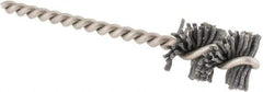 Made in USA - 5/8" Diam Helical Nylon Tube Brush - 0.04" Filament Diam, 1" Brush Length, 3-1/2" OAL, 0.162" Diam Stainless Steel Shank - Eagle Tool & Supply