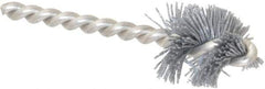 Made in USA - 1" Diam Helical Nylon Tube Brush - 0.022" Filament Diam, 1" Brush Length, 3-1/2" OAL, 1/4" Diam Stainless Steel Shank - Eagle Tool & Supply