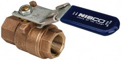 NIBCO - 3/4" Pipe, Full Port, Bronze Standard Ball Valve - 2 Piece, Inline - One Way Flow, FNPT x FNPT Ends, Locking Lever Handle, 600 WOG, 150 WSP - Eagle Tool & Supply