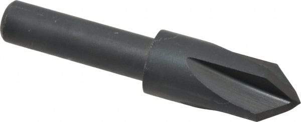 Cleveland - 3/8" Head Diam, 1/4" Shank Diam, 4 Flute 82° High Speed Steel Countersink - Oxide Finish, 1.656" OAL, Single End, Straight Shank, Right Hand Cut - Eagle Tool & Supply