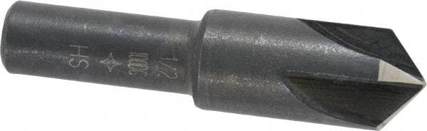 Cleveland - 1/2" Head Diam, 3/8" Shank Diam, 4 Flute 100° High Speed Steel Countersink - Oxide Finish, 1-27/32" OAL, Single End, Straight Shank, Right Hand Cut - Eagle Tool & Supply