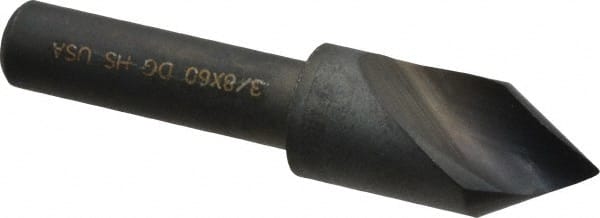 Cleveland - 3/8" Head Diam, 1/4" Shank Diam, 1 Flute 60° High Speed Steel Countersink - Eagle Tool & Supply