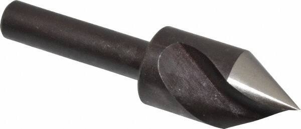 Cleveland - 1/2" Head Diam, 1/4" Shank Diam, 1 Flute 60° High Speed Steel Countersink - Oxide Finish, 1-27/32" OAL, Single End, Straight Shank, Right Hand Cut - Eagle Tool & Supply