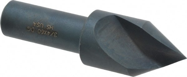 Cleveland - 3/4" Head Diam, 1/2" Shank Diam, 1 Flute 60° High Speed Steel Countersink - Eagle Tool & Supply