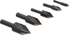 Cleveland - 5 Piece, 1/4 to 3/4" Head Diam, 60° Included Angle, Single End Countersink Set - Eagle Tool & Supply