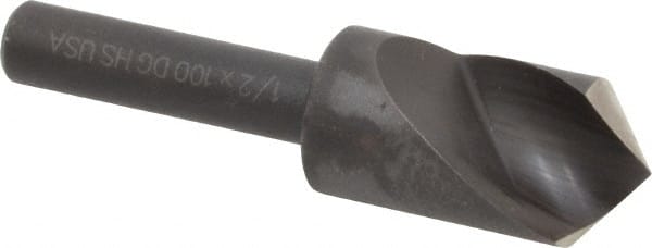 Cleveland - 1/2" Head Diam, 1/4" Shank Diam, 1 Flute 100° High Speed Steel Countersink - Eagle Tool & Supply