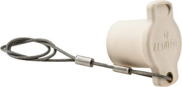 Leviton - 3R NEMA Rated, Female, White Single Pole Protective Cap - For Use with Male Plug - Eagle Tool & Supply