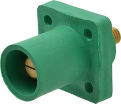 Leviton - 3R NEMA Rated, 600 Volt, 400 Amp, 2 to 4/0 AWG, Male, Threaded Stud, Panel Receptacle - 2.72 Inch Long, Green - Eagle Tool & Supply