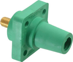 Leviton - 3R NEMA Rated, 600 Volt, 400 Amp, 2 to 4/0 AWG, Female, Threaded Stud, Panel Receptacle - 3.56 Inch Long, Green - Eagle Tool & Supply