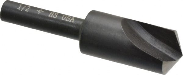 Cleveland - 1/2" Head Diam, 1/4" Shank Diam, 1 Flute 120° High Speed Steel Countersink - Eagle Tool & Supply
