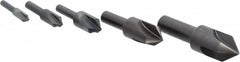 Cleveland - 5 Piece, 1/4 to 3/4" Head Diam, 82° Included Angle, Single End Countersink Set - Eagle Tool & Supply
