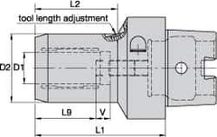 Kennametal - HSK40C Taper Shank, 8mm Hole Diam, Hydraulic Tool Holder/Chuck - 27.7mm Nose Diam, 60mm Projection, 26mm Clamp Depth, 15,000 RPM, Through Coolant - Exact Industrial Supply