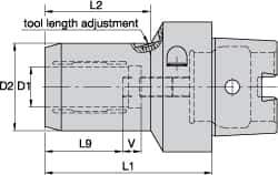 Kennametal - HSK50C Taper Shank, 20mm Hole Diam, Hydraulic Tool Holder/Chuck - 41.6mm Nose Diam, 80mm Projection, 40mm Clamp Depth, 15,000 RPM, Through Coolant - Exact Industrial Supply