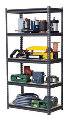 Edsal - 5 Shelf Starter Heavy-Duty Open Steel Shelving - 1,000 Lb Capacity, 48" Wide x 72" High x 18" Deep, Gray - Eagle Tool & Supply