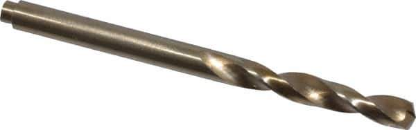 Cleveland - #25 135° Spiral Flute Cobalt Screw Machine Drill Bit - Oxide/Gold Finish, Right Hand Cut, 1" Flute Length, 2-1/16" OAL, Split Point, Straight Shank - Eagle Tool & Supply