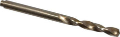 Cleveland - #25 135° Spiral Flute Cobalt Screw Machine Drill Bit - Oxide/Gold Finish, Right Hand Cut, 1" Flute Length, 2-1/16" OAL, Split Point, Straight Shank - Eagle Tool & Supply