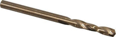 Cleveland - #27 135° Spiral Flute Cobalt Screw Machine Drill Bit - Oxide/Gold Finish, Right Hand Cut, 1" Flute Length, 2-1/16" OAL, Split Point, Straight Shank - Eagle Tool & Supply