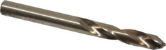 Cleveland - 0.238" 135° Spiral Flute Cobalt Screw Machine Drill Bit - Oxide/Gold Finish, Right Hand Cut, 1-3/8" Flute Length, 2-1/2" OAL, Split Point, Straight Shank - Eagle Tool & Supply