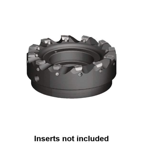 Kennametal - 12 Inserts, 100mm Cut Diam, 32mm Arbor Diam, 1mm Max Depth of Cut, Indexable Square-Shoulder Face Mill - 0/90° Lead Angle, 50mm High, MDHX 1004.. Insert Compatibility, Series Fix-Perfect - Eagle Tool & Supply