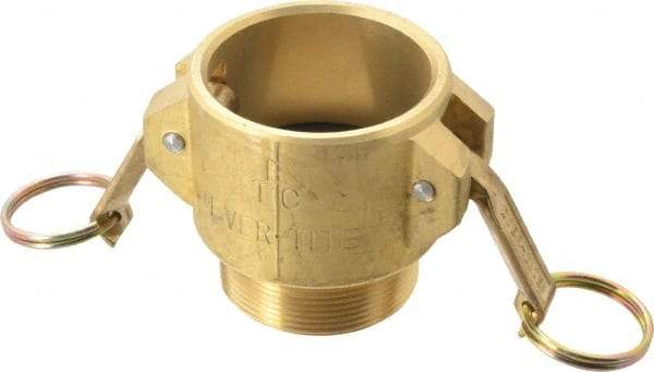 EVER-TITE Coupling Products - 2" Brass Cam & Groove Suction & Discharge Hose Female Coupler Male NPT Thread - Part B, 2" Thread, 350 Max psi - Eagle Tool & Supply