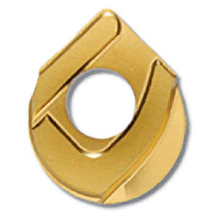 Iscar - HBFD.75 QF Grade IC908 Carbide Milling Insert - TiAlN Finish, 0.183" Thick, 3/4" Inscribed Circle, 3/8" Corner Radius - Eagle Tool & Supply