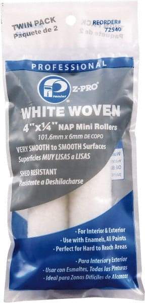 Premier Paint Roller - 1/4" Nap, 4" Wide Paint Mini Roller Covers - Smooth Texture, Woven - Eagle Tool & Supply