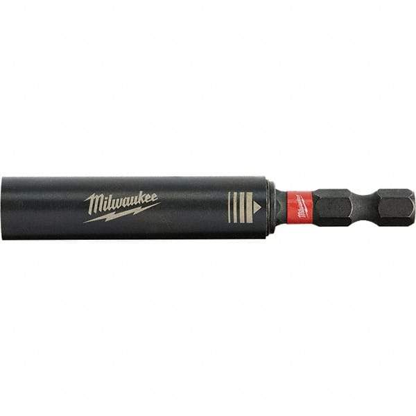 Milwaukee Tool - 1/4" Screwdriver Duty Magnetic Steel Drive Guide - 1/4" Drive, 6" OAL, 0.45" Socket Nose Diam - Eagle Tool & Supply