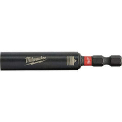 Milwaukee Tool - 1/4" Screwdriver Duty Magnetic Steel Drive Guide - 1/4" Drive, 6" OAL, 0.45" Socket Nose Diam - Eagle Tool & Supply