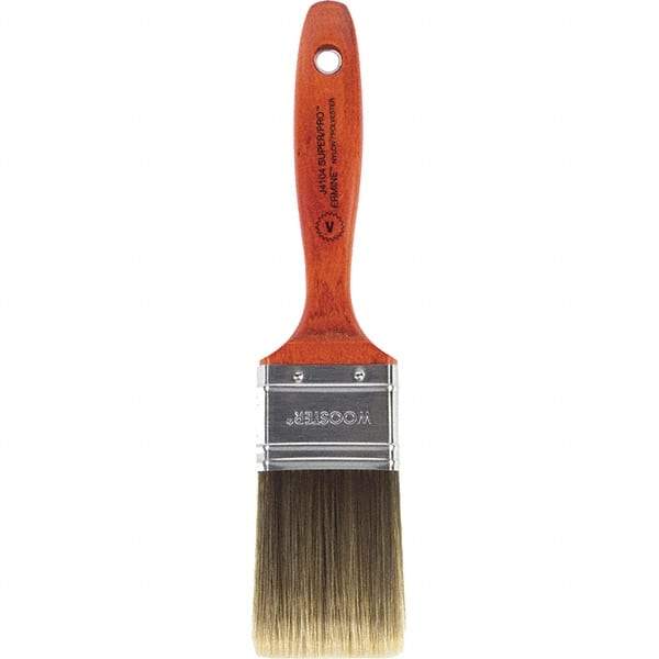 Wooster Brush - 2" Flat Nylon/Polyester Varnish Brush - 2-11/16" Bristle Length, 5-1/2" Wood Beavertail Handle - Eagle Tool & Supply
