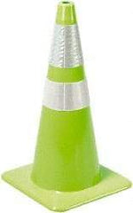 PRO-SAFE - 36" High, Lime Rigid Traffic Cone - 15" Base Width, 10 Lb, PVC - Eagle Tool & Supply