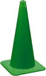 PRO-SAFE - 28" High, Lime Rigid Traffic Cone - 14" Base Width, 7 Lb, PVC - Eagle Tool & Supply