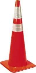 PRO-SAFE - 36" High, Orange Rigid Traffic Cone - 15" Base Width, 10 Lb, PVC - Eagle Tool & Supply