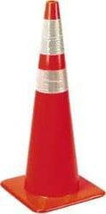 PRO-SAFE - 36" High, Orange Rigid Traffic Cone - 15" Base Width, 10 Lb, PVC - Eagle Tool & Supply