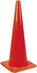 PRO-SAFE - 36" High, Orange Rigid Traffic Cone - 15" Base Width, 10 Lb, PVC - Eagle Tool & Supply