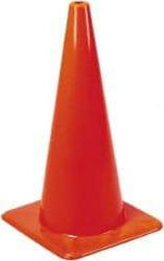 PRO-SAFE - 28" High, Orange Rigid Traffic Cone - 14" Base Width, 7 Lb, PVC - Eagle Tool & Supply