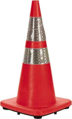 PRO-SAFE - 28" High, Orange Rigid Traffic Cone - 14" Base Width, 7 Lb, PVC - Eagle Tool & Supply