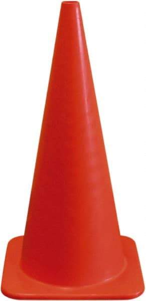 PRO-SAFE - 28" High, Orange Traffic Cone with Base - 13" Base Width, 5 Lb, PVC - Eagle Tool & Supply