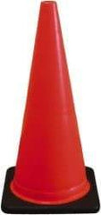 PRO-SAFE - 28" High, Orange Traffic Cone with Base - 14" Base Width, 7 Lb, PVC - Eagle Tool & Supply