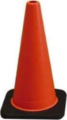 PRO-SAFE - 18" High, Orange Traffic Cone with Base - 12" Base Width, 3 Lb, PVC - Eagle Tool & Supply
