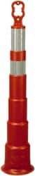 PRO-SAFE - 42" High x 8" Wide Reflective Trim Line Channelizer Post - High Density Polyethylene (HDPE), 4 Lbs, Orange - Eagle Tool & Supply