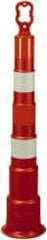 PRO-SAFE - 42" High x 8" Wide Reflective Trim Line Channelizer Post - High Density Polyethylene (HDPE), 4 Lbs, Orange - Eagle Tool & Supply