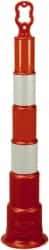 PRO-SAFE - 42" High x 8" Wide Reflective Trim Line Channelizer Post - High Density Polyethylene (HDPE), 4 Lbs, Orange - Eagle Tool & Supply