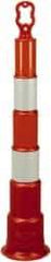 PRO-SAFE - 42" High x 8" Wide Reflective Trim Line Channelizer Post - High Density Polyethylene (HDPE), 4 Lbs, Orange - Eagle Tool & Supply