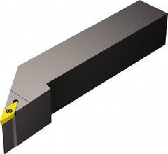 Sandvik Coromant - SVJBR/L, Left Hand Cut, -3° Lead Angle, 12mm Shank Height x 12mm Shank Width, Neutral Rake Indexable Turning Toolholder - 80mm OAL, VBMT 11 03 04, VBMT 221 Insert Compatibility, Series CoroTurn 107 - Eagle Tool & Supply