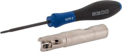Seco - 5/8" Cut Diam, 0.354" Max Depth of Cut, 5/8" Shank Diam, 3.252" OAL, Indexable Square Shoulder End Mill - XO.X 10T3.. Inserts, Weldon Shank, 90° Lead Angle, Through Coolant, Series Turbo 10 - Eagle Tool & Supply